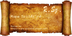 Rupa Szilárd névjegykártya