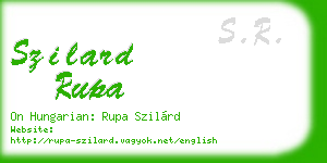 szilard rupa business card